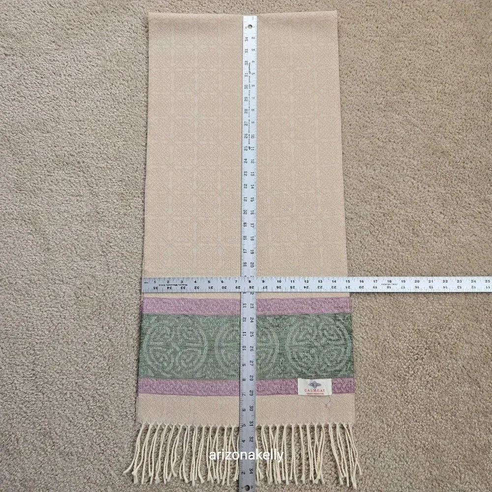 NEW Calzeat Celtic Knot Scarf Green & Purple